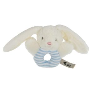 Rangle Kanin Hvit/Blå 13 cm, Tina Baby